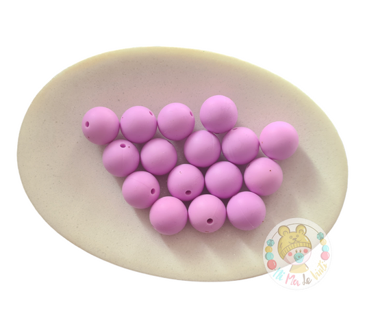 Light Purple 15mm Silicone Beads