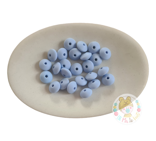 12mm Lentil Beads- Light Blue