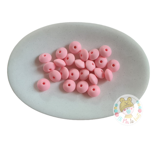 12mm Lentil Beads- Candy Pink