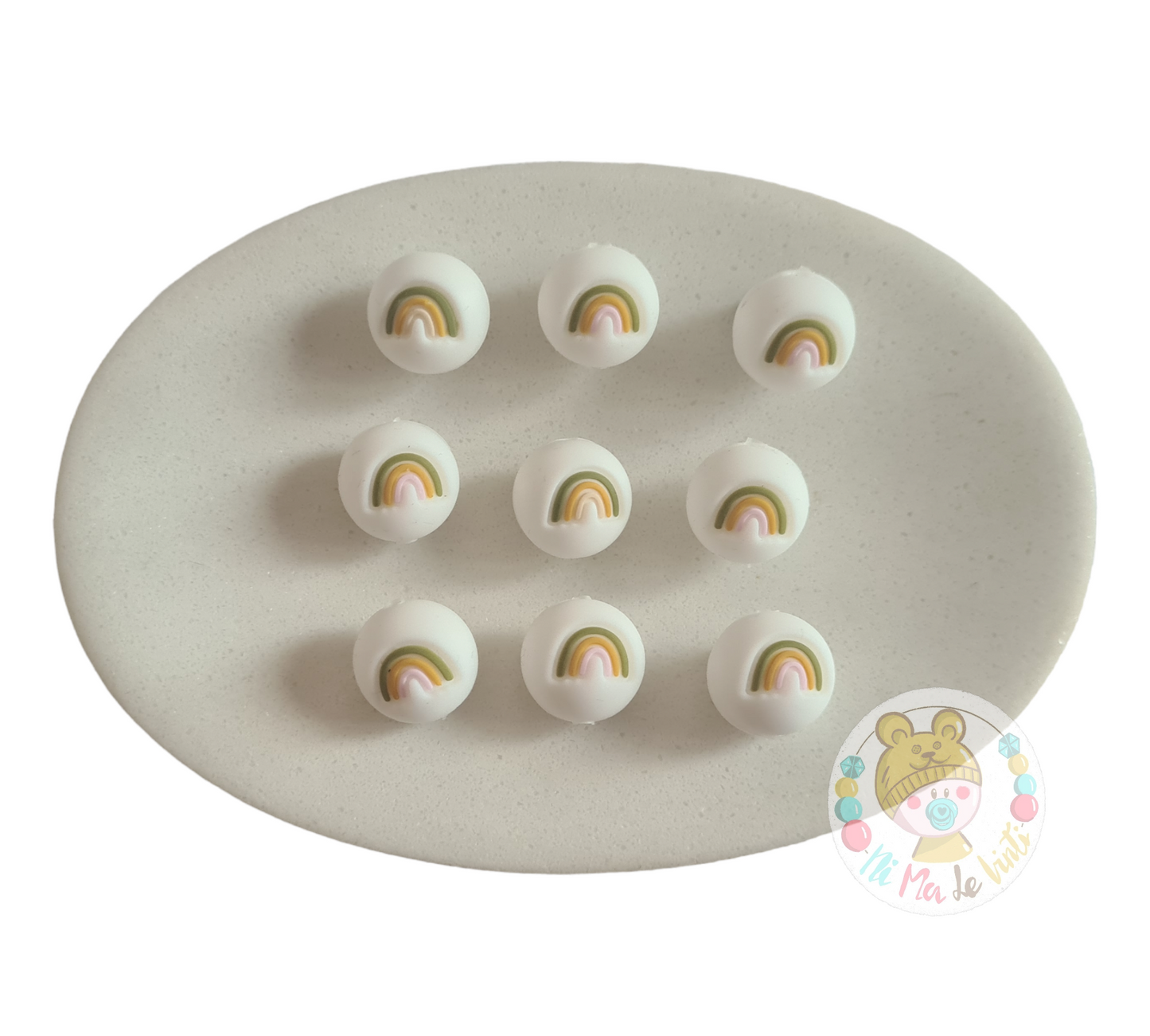 Rainbow Silicone Beads - 15mm
