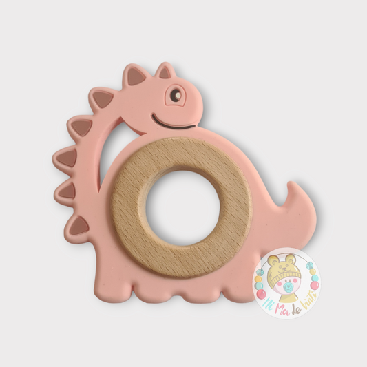 Dinosaur Wooden/Silicone Teether
