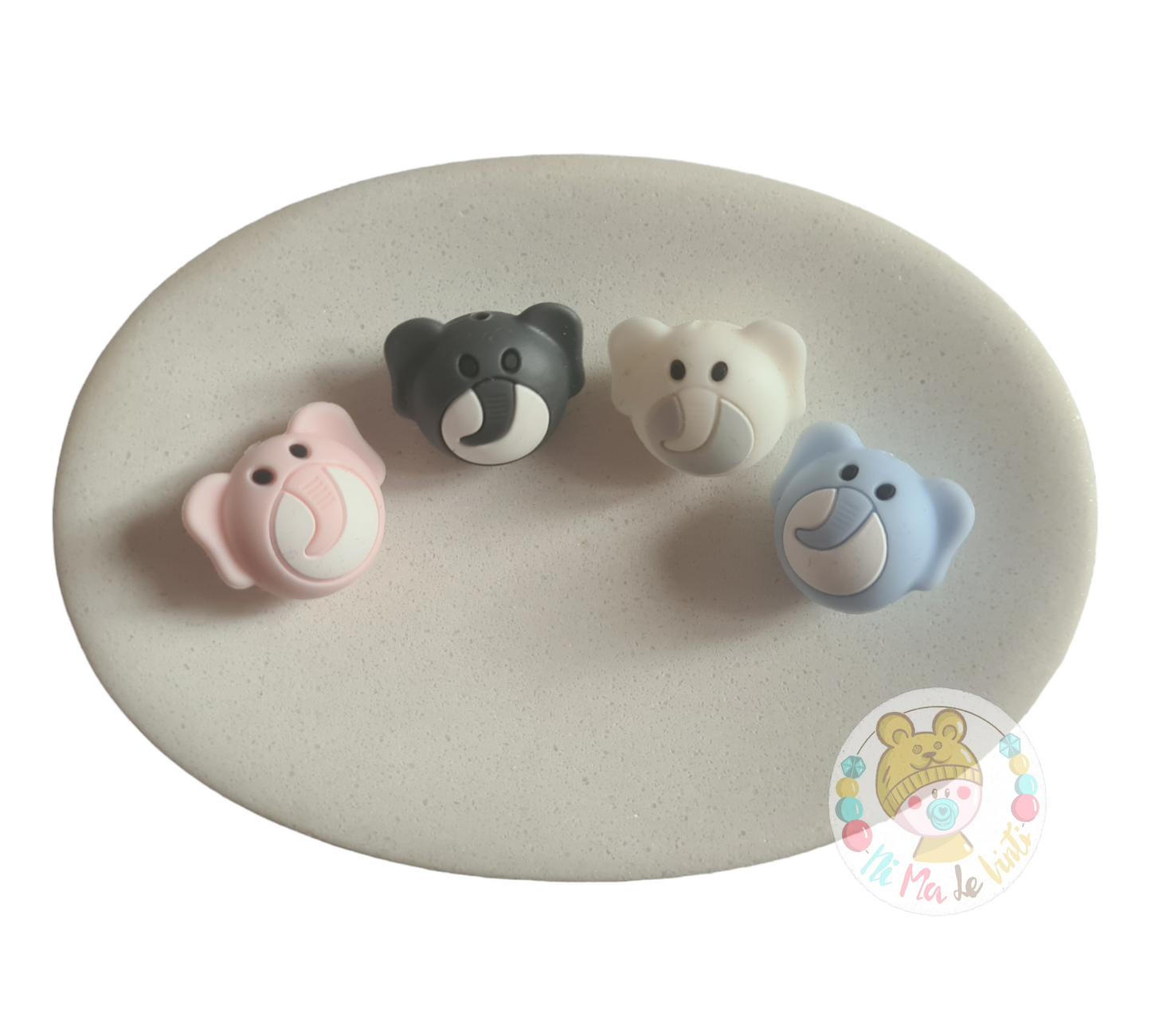 Round 15mm Elephant Beads