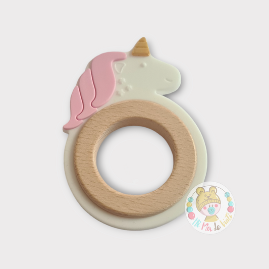 Unicorn Wooden/Silicone Teether