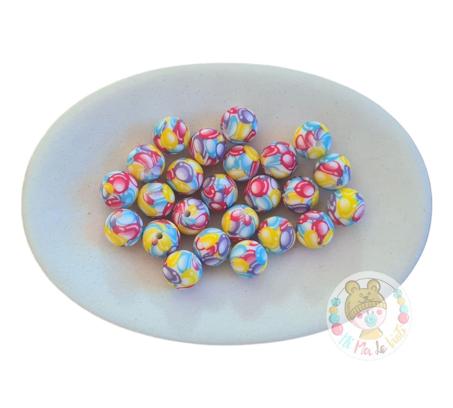 Print 12mm Silicone Beads