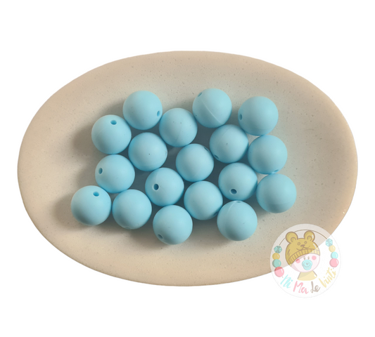 Baby Blue 15mm Silicone Beads
