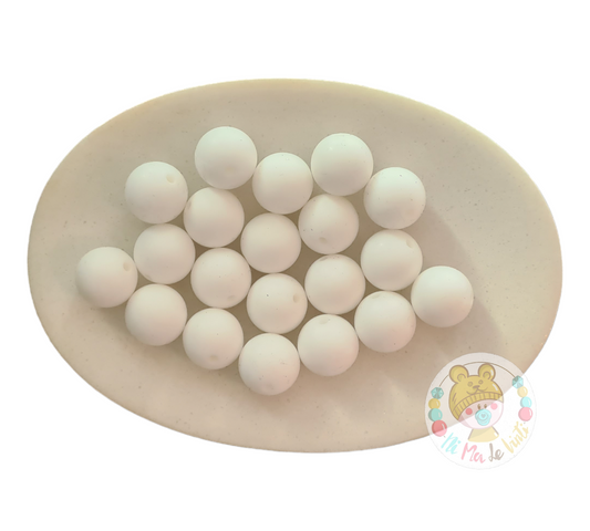 White 15mm Silicone Beads