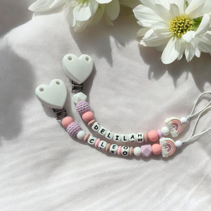 Sweetie Rainbow Clip Personalised Baby Dummy Clip