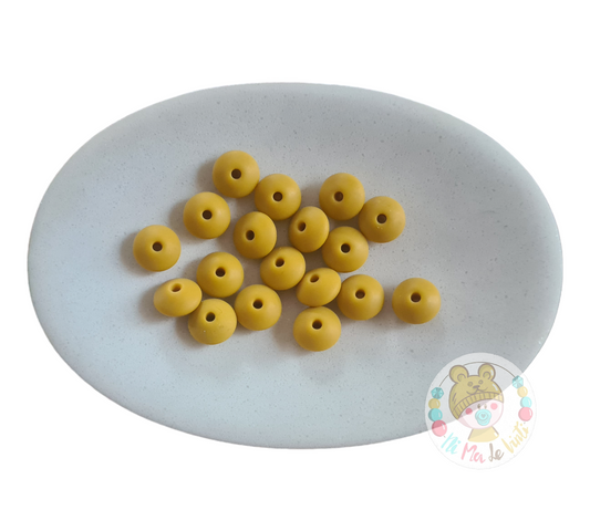 12mm Lentil Beads- Mustard