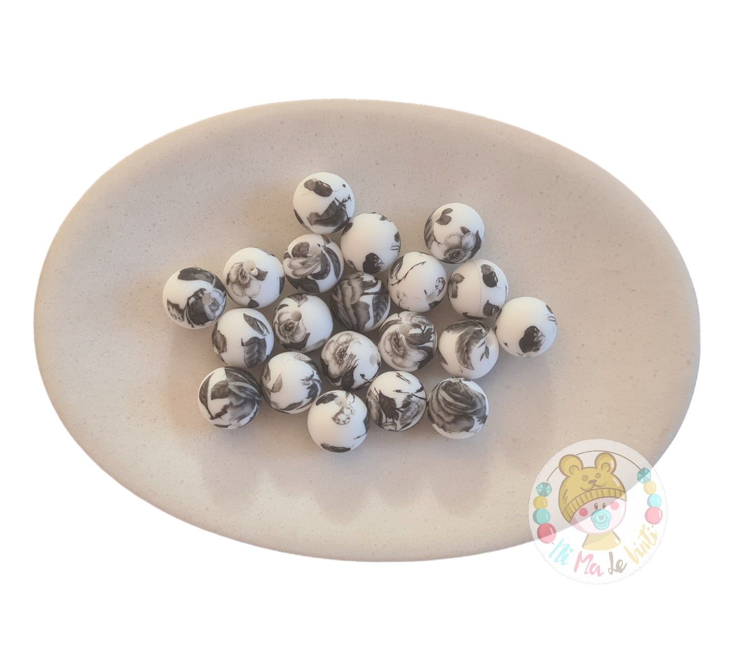 Print 12mm Silicone Beads