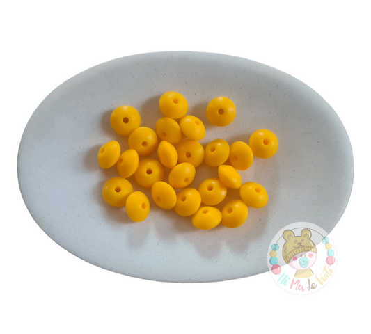12mm Lentil Beads- Warm Yellow