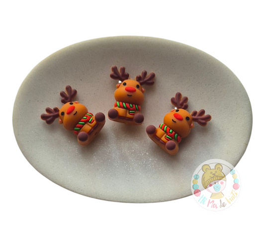 Rudolf 3D Silicone Beads