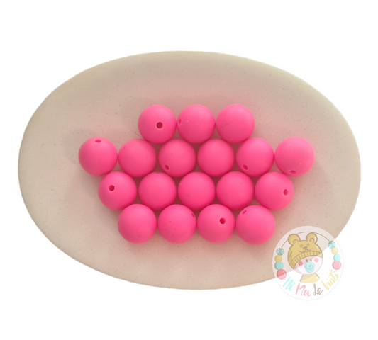 Pink (Dark) 15mm Silicone Beads