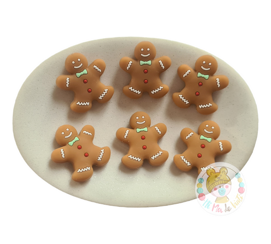 Gingerbread Man Silicone beads