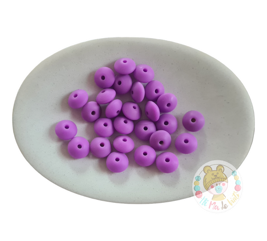 12mm Lentil Beads- Purple