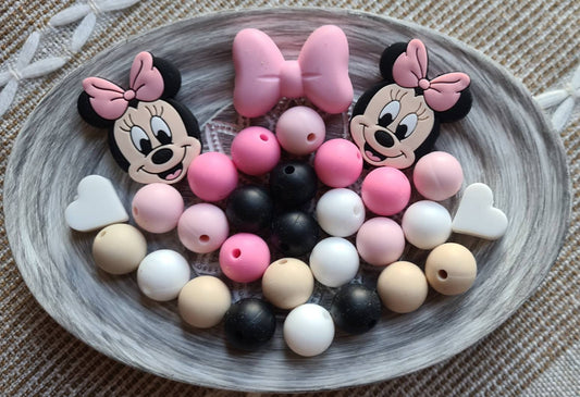 Silicone Bead Set/ Character  Silicone beads/ BPA free/ Mickey beads/DIY Silicone Beads